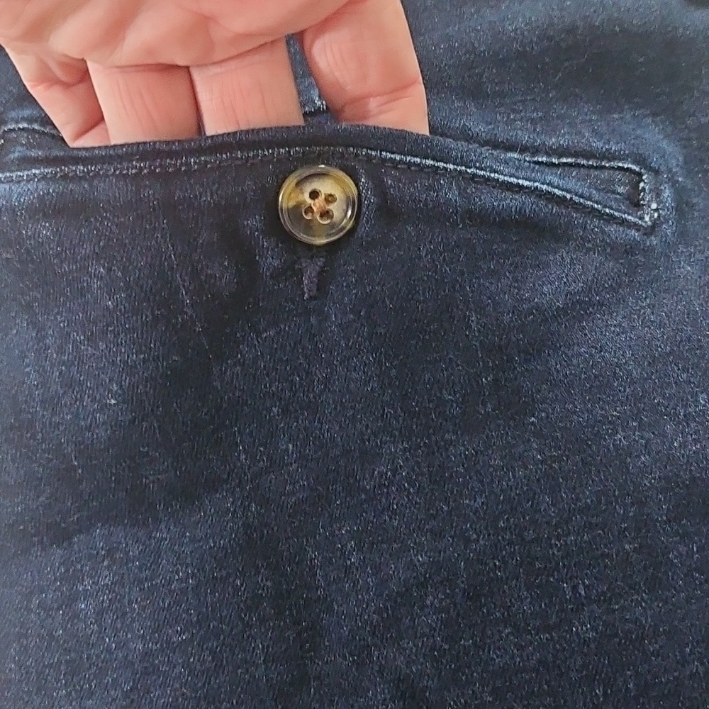 Liverpool The Trouser Short Dark Blue Cuffed Jean Shorts with 5.5" Inseam - Picture 5 of 12